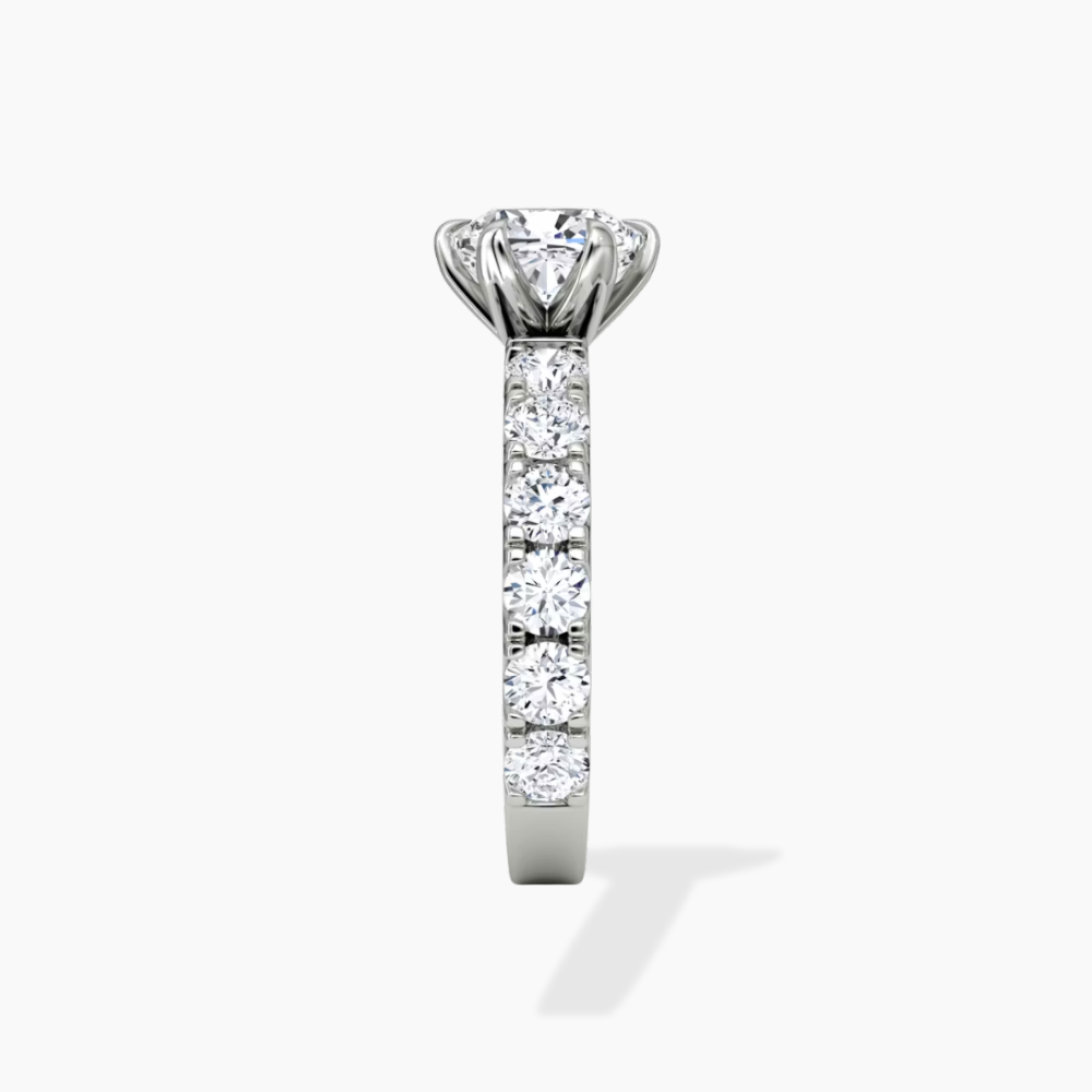 Venera Pave Cushion Lab Grown Diamond Engagement Ring (0.5 ct Band) in 18K Gold