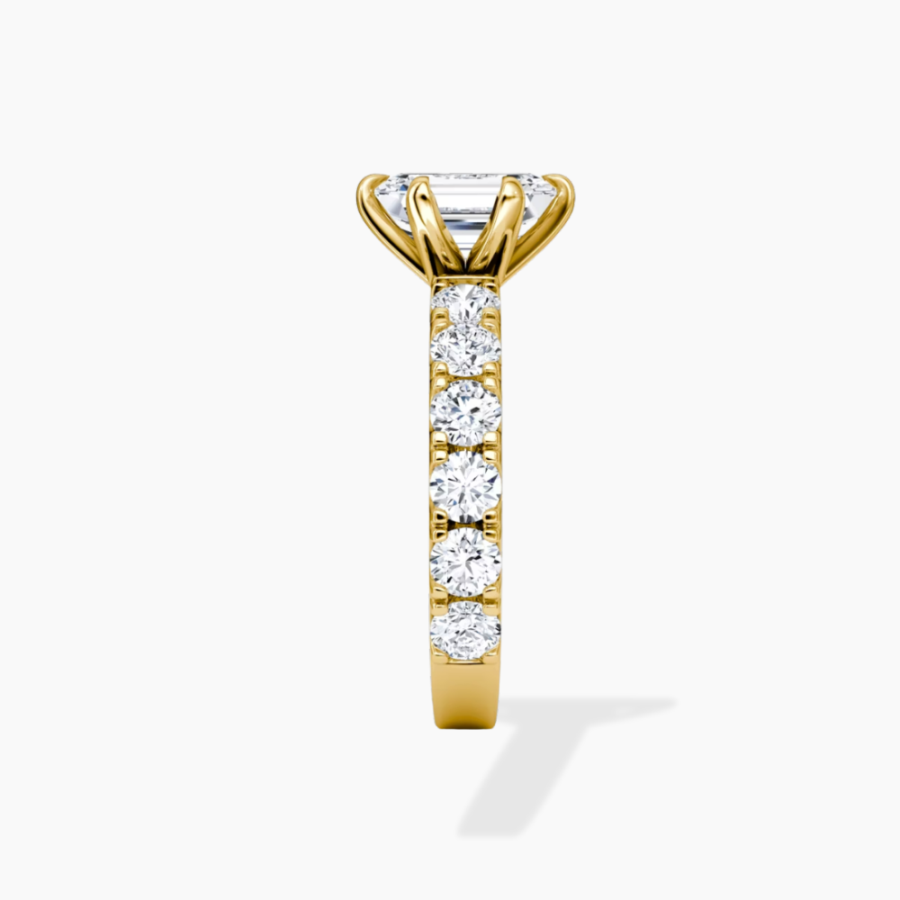 Venera Pave Emerald Lab Grown Diamond Engagement Ring (0.5 ct Band) in 18K Gold