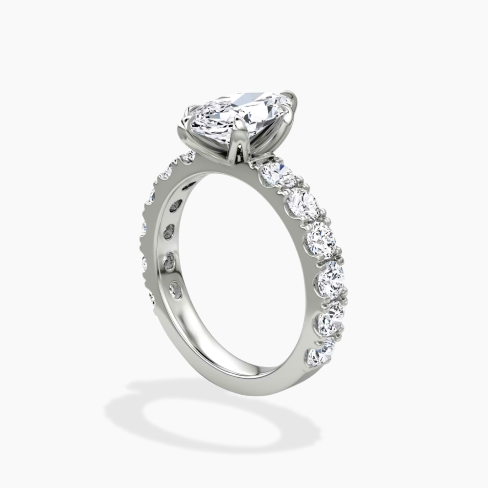 Venera Pave Marquise Lab Grown Diamond Engagement Ring (0.5 ct Band) in 18K Gold