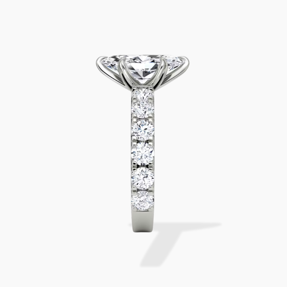 Venera Pave Marquise Lab Grown Diamond Engagement Ring (0.5 ct Band) in 18K Gold