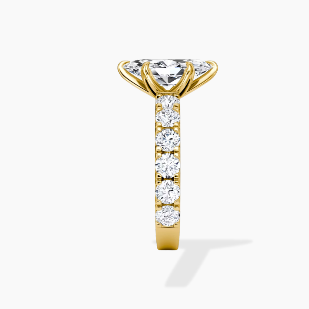 Venera Pave Marquise Lab Grown Diamond Engagement Ring (0.5 ct Band) in 18K Gold