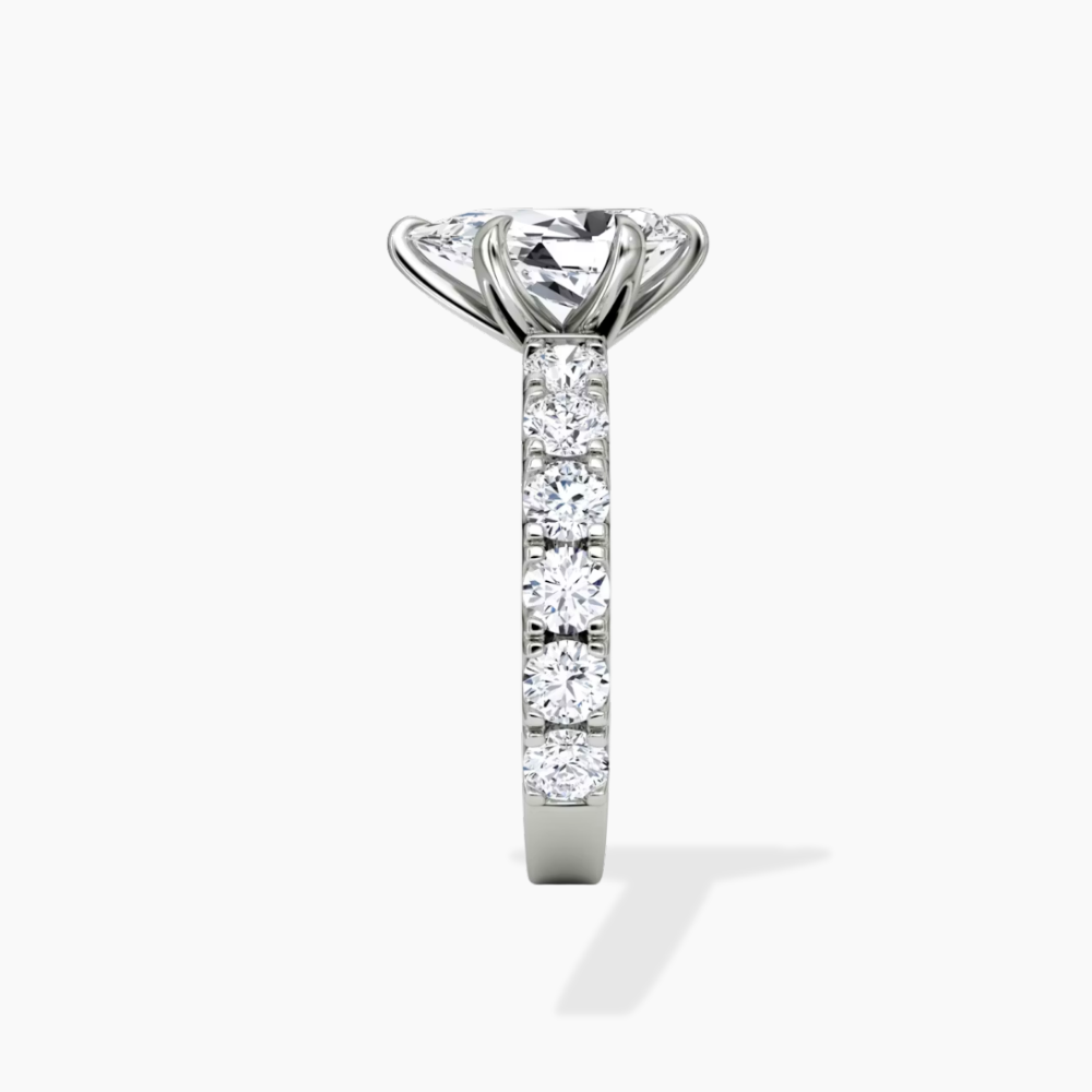 Venera Pave Pear Lab Grown Diamond Engagement Ring (0.5 ct Band) in 18K Gold