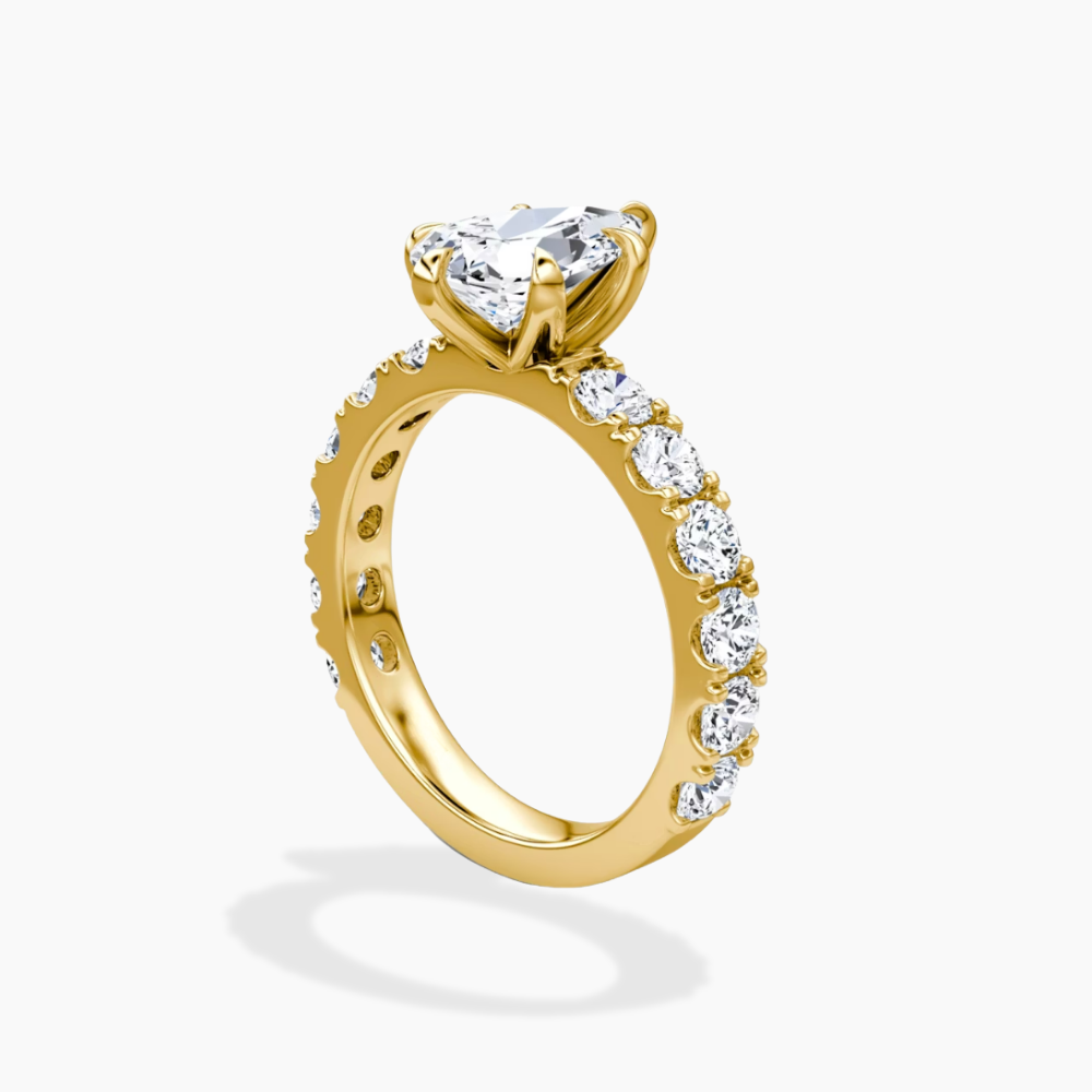 Venera Pave Pear Lab Grown Diamond Engagement Ring (0.5 ct Band) in 18K Gold