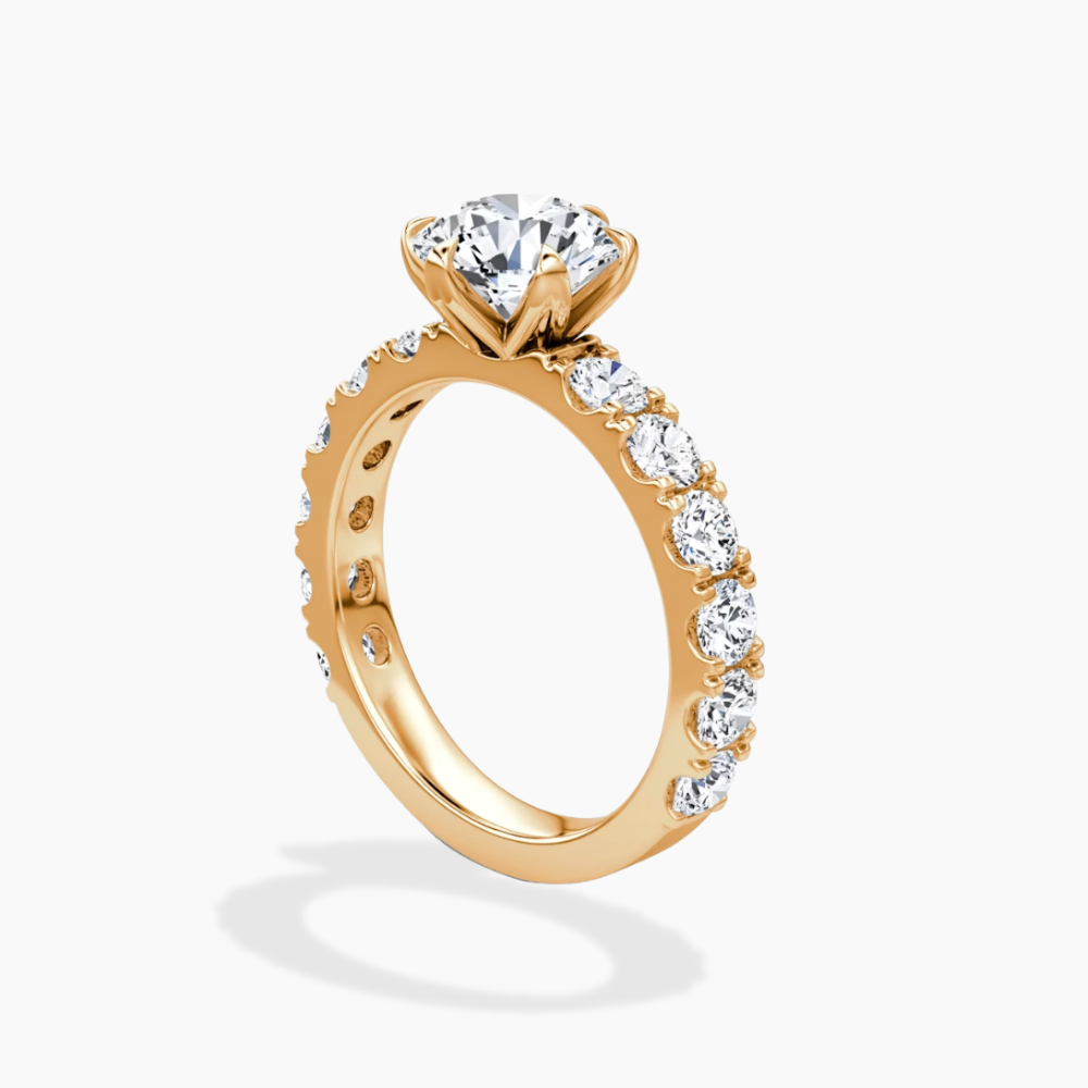 Venera Pave Round Lab Grown Diamond Engagement Ring (0.5 ct Band) in 18K Gold