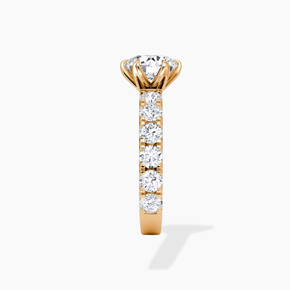 Venera Pave Round Lab Grown Diamond Engagement Ring (0.5 ct Band) in 18K Gold