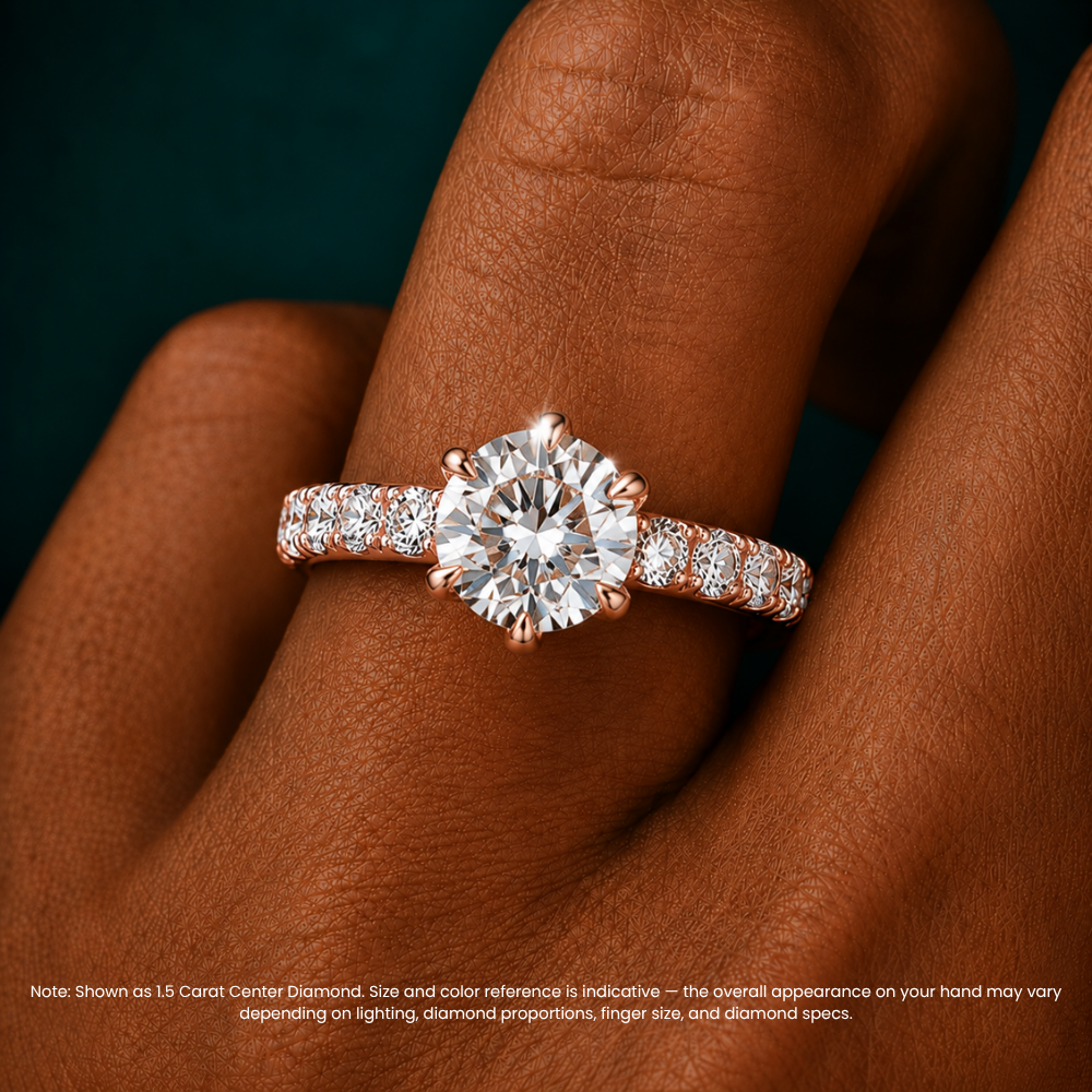 Venera Pave Round Lab Grown Diamond Engagement Ring (0.5 ct Band) in 18K Gold