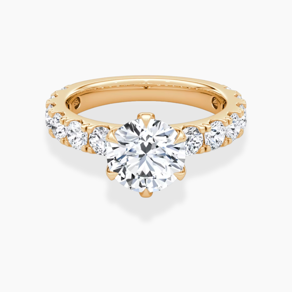 Venera Pave Round Lab Grown Diamond Engagement Ring (0.5 ct Band) in 18K Gold