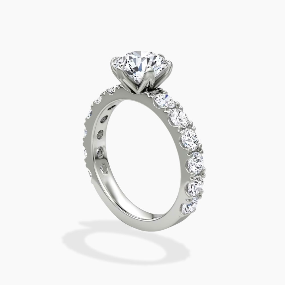 Venera Pave Round Lab Grown Diamond Engagement Ring (0.5 ct Band) in 18K Gold