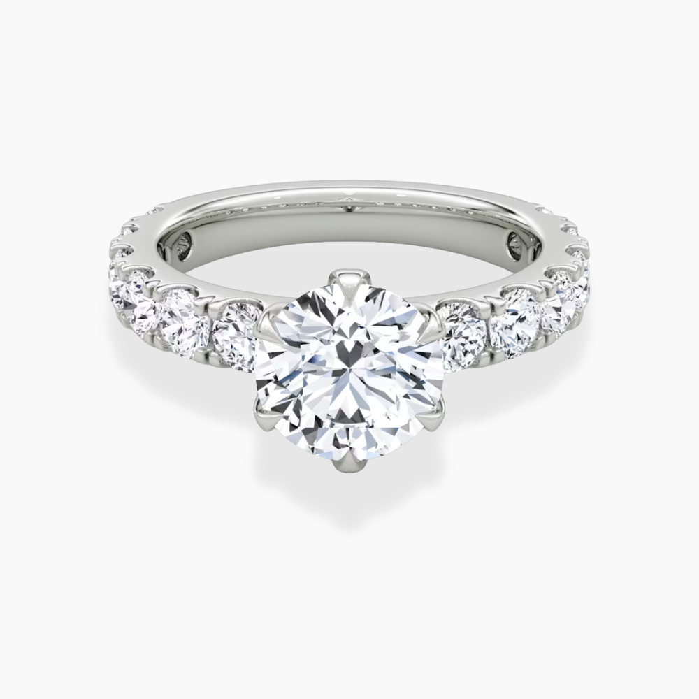 Venera Pave Round Lab Grown Diamond Engagement Ring (0.5 ct Band) in 18K Gold