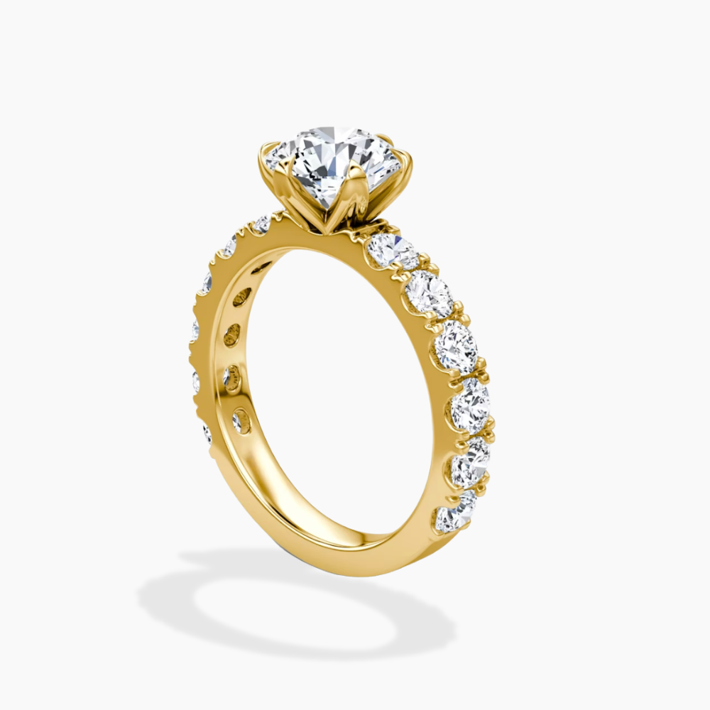 Venera Pave Round Lab Grown Diamond Engagement Ring (0.5 ct Band) in 18K Gold