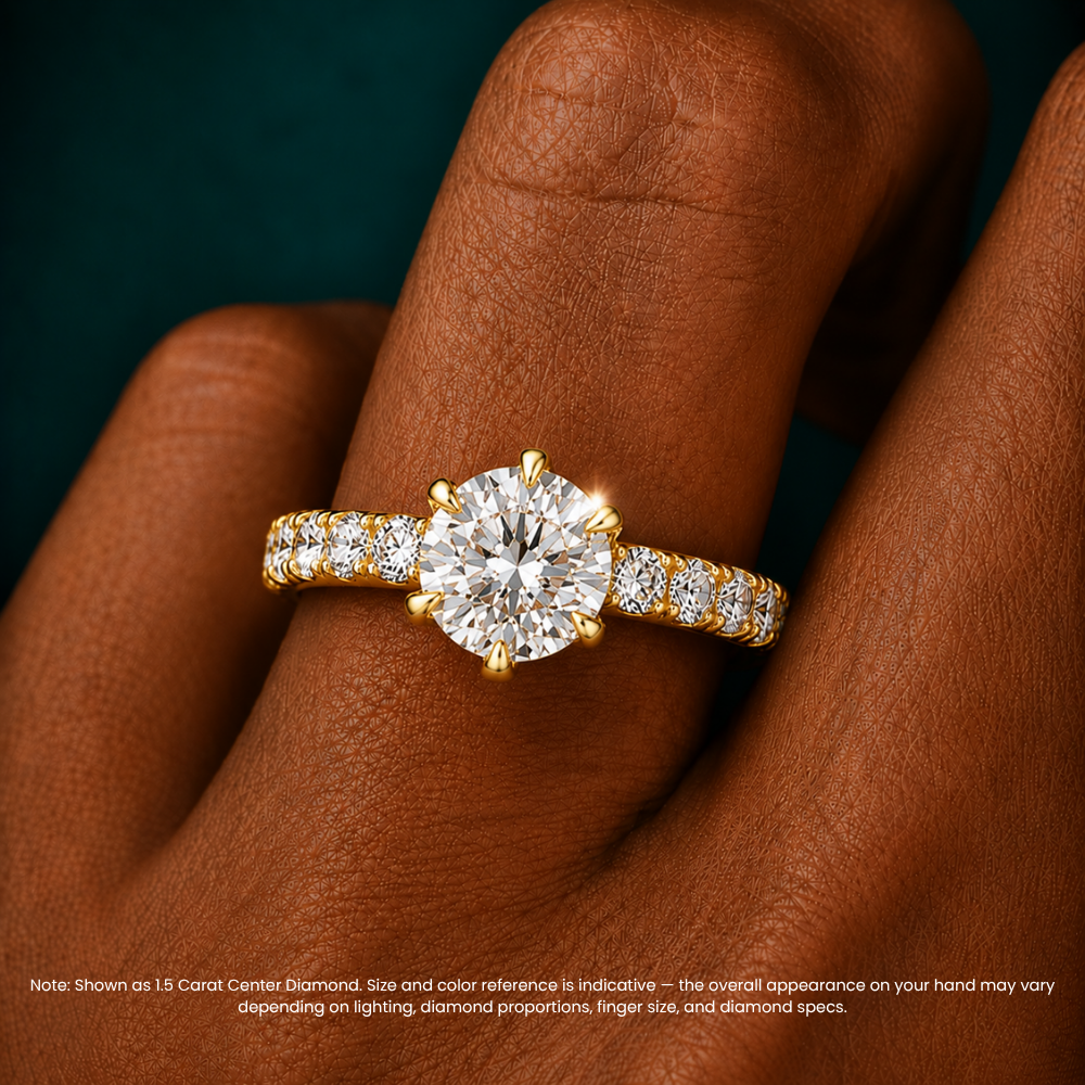 Venera Pave Round Lab Grown Diamond Engagement Ring (0.5 ct Band) in 18K Gold