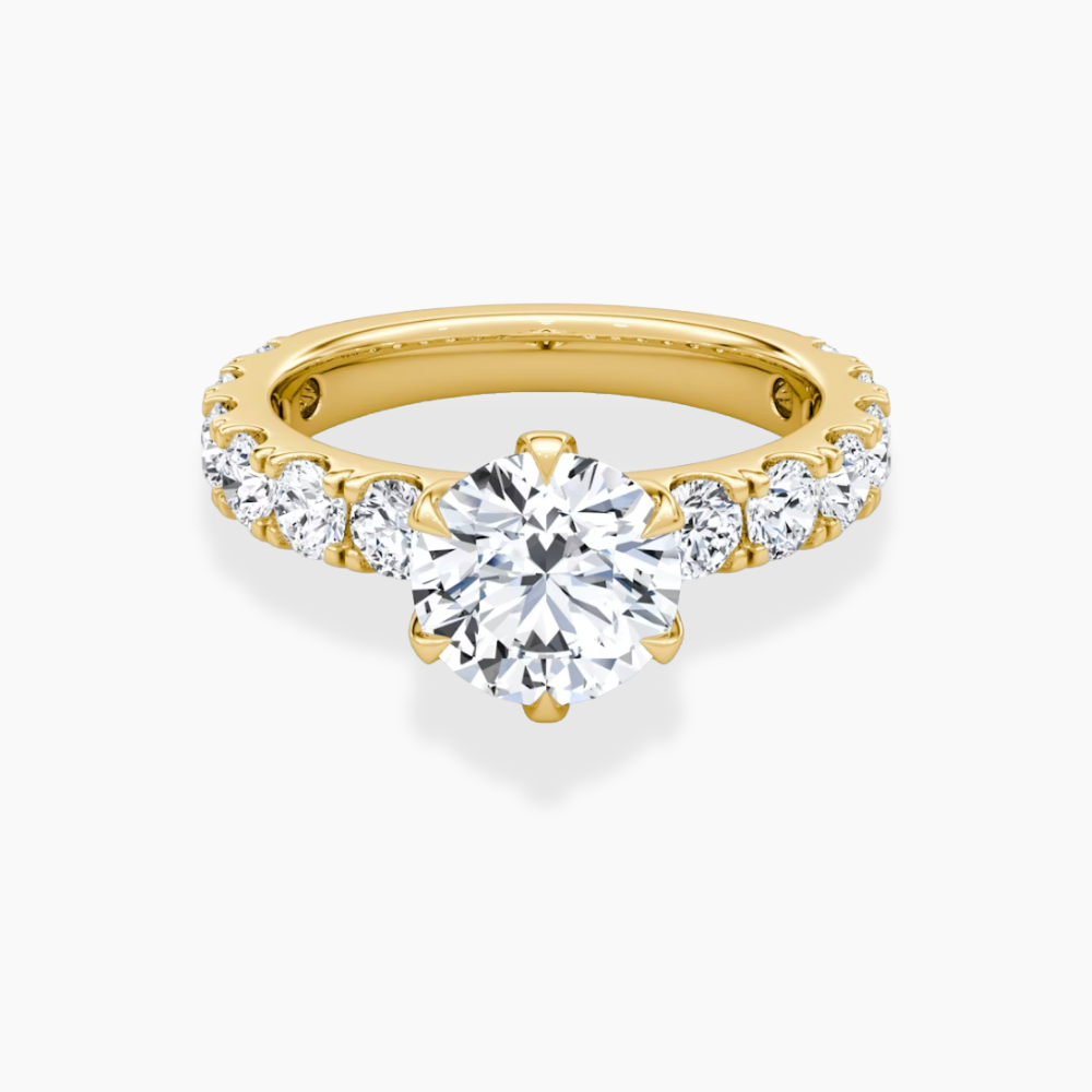 Venera Pave Round Lab Grown Diamond Engagement Ring (0.5 ct Band) in 18K Gold