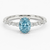 Ocean Eyes Accents Fancy Blue Lab Grown Diamond Engagement Ring in 18K Gold - Oval