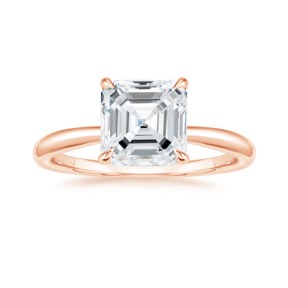Antoinette Lab Diamond Ring Set in 18K Gold - Asscher