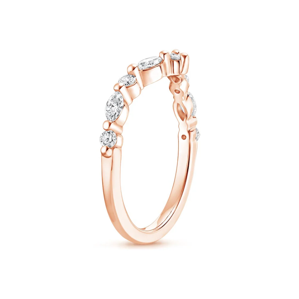 Antoinette Lab Diamond Ring Set in 18K Gold - Asscher