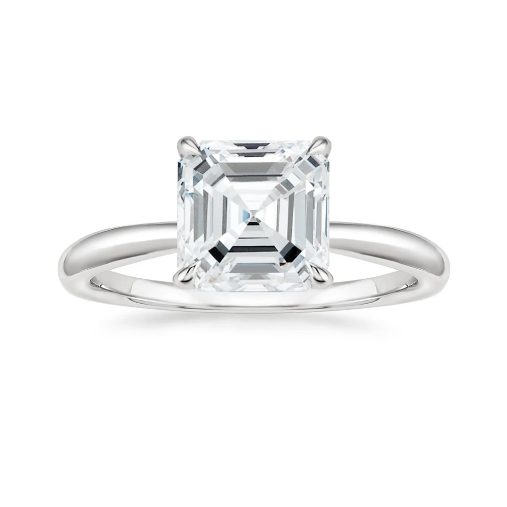 Antoinette Lab Diamond Ring Set in 18K Gold - Asscher