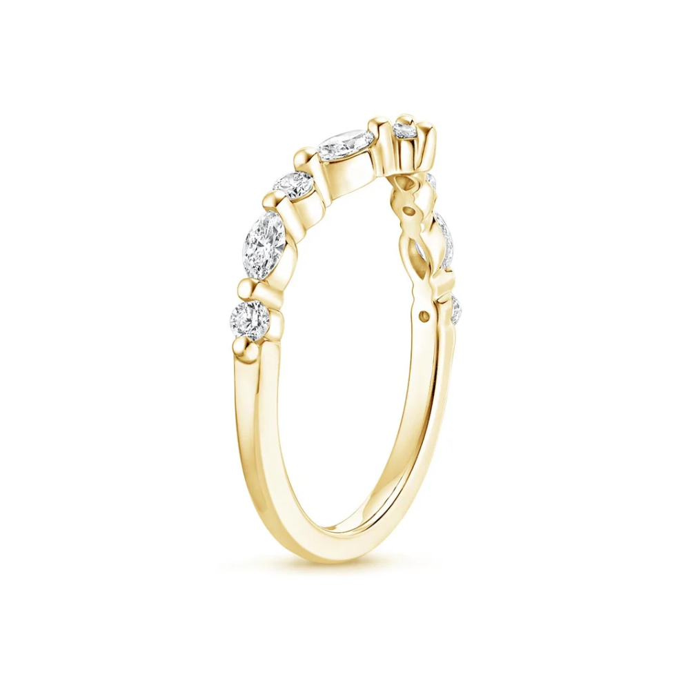 Antoinette Lab Diamond Ring Set in 18K Gold - Asscher