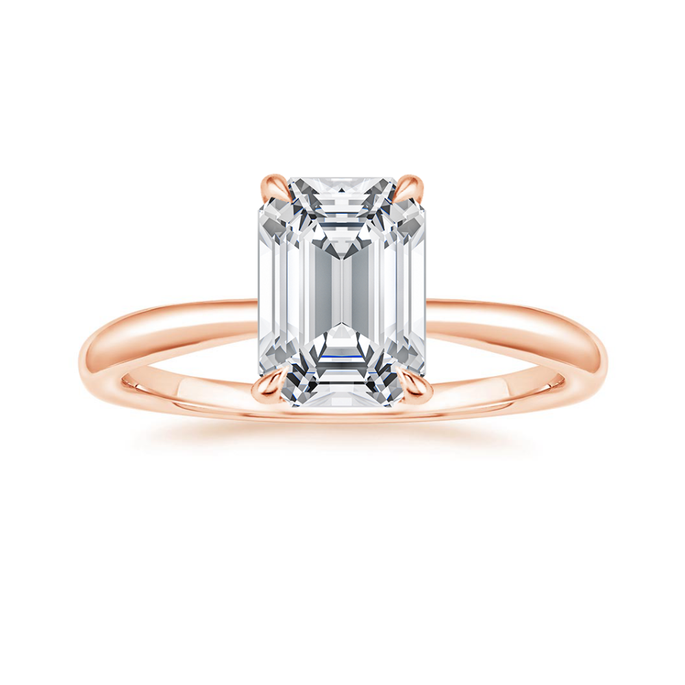 Antoinette Lab Diamond Ring Set in 18K Gold - Emerald