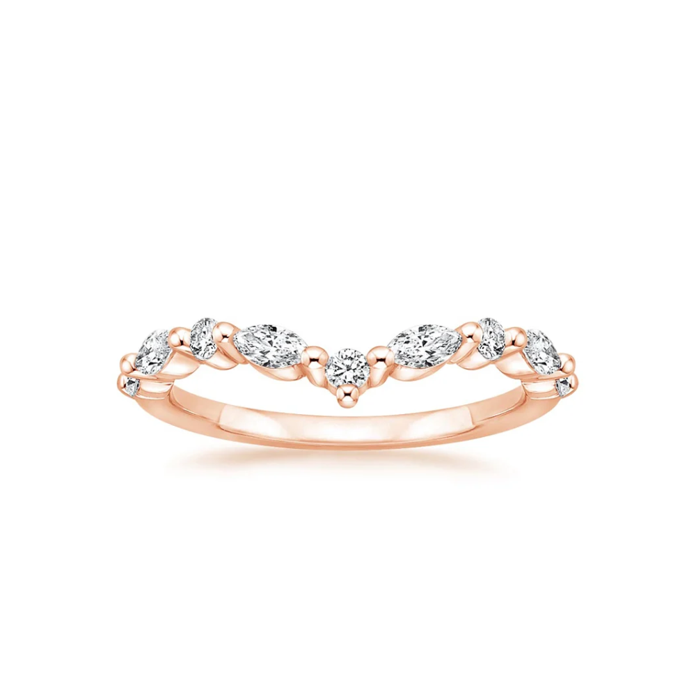 Antoinette Lab Diamond Ring Set in 18K Gold - Marquise
