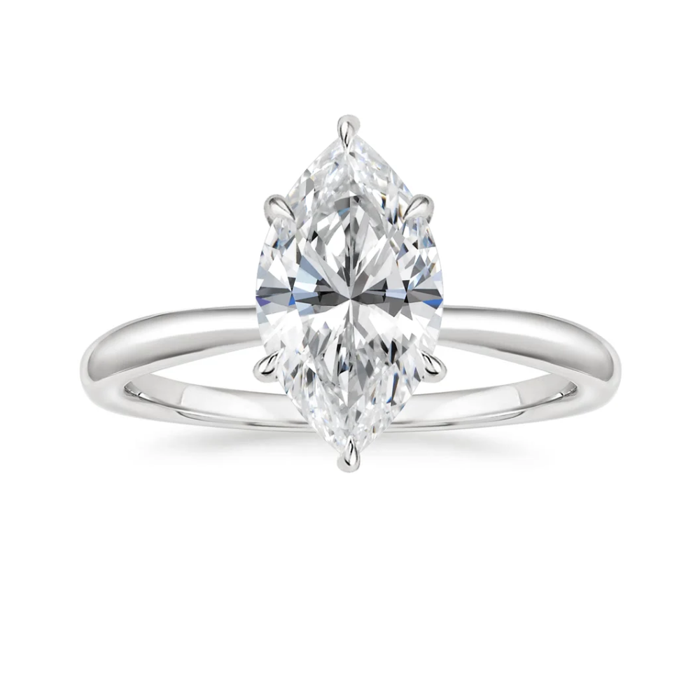 Antoinette Lab Diamond Ring Set in 18K Gold - Marquise