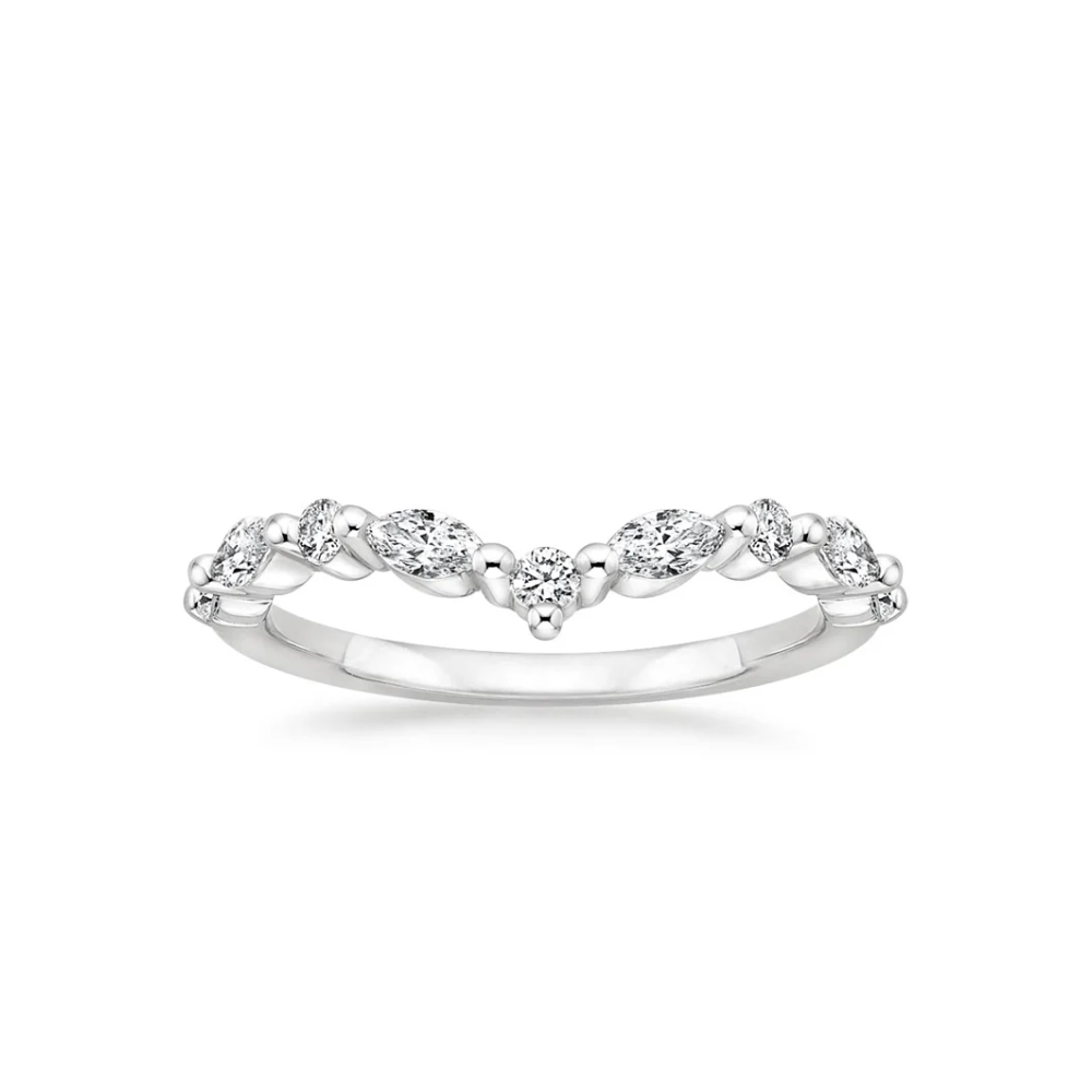 Antoinette Lab Diamond Ring Set in 18K Gold - Marquise