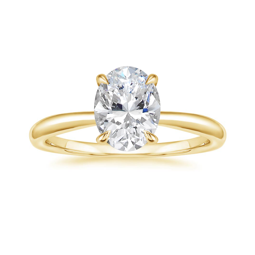 Antoinette Lab Diamond Ring Set in 18K Gold - Oval