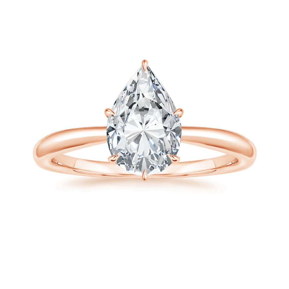 Antoinette Lab Diamond Ring Set in 18K Gold - Pear