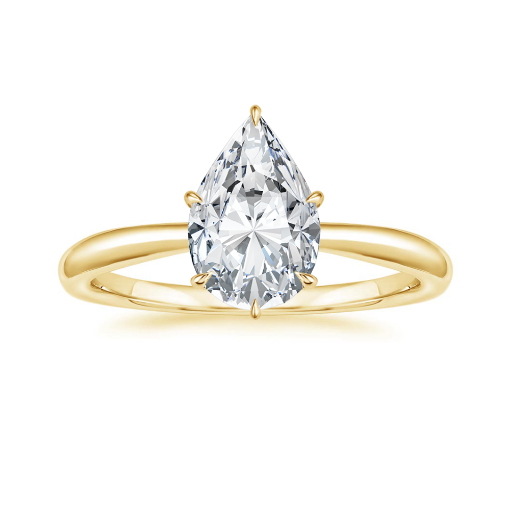 Antoinette Lab Diamond Ring Set in 18K Gold - Pear