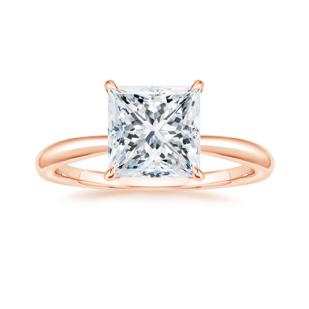 Antoinette Lab Diamond Ring Set in 18K Gold - Princess