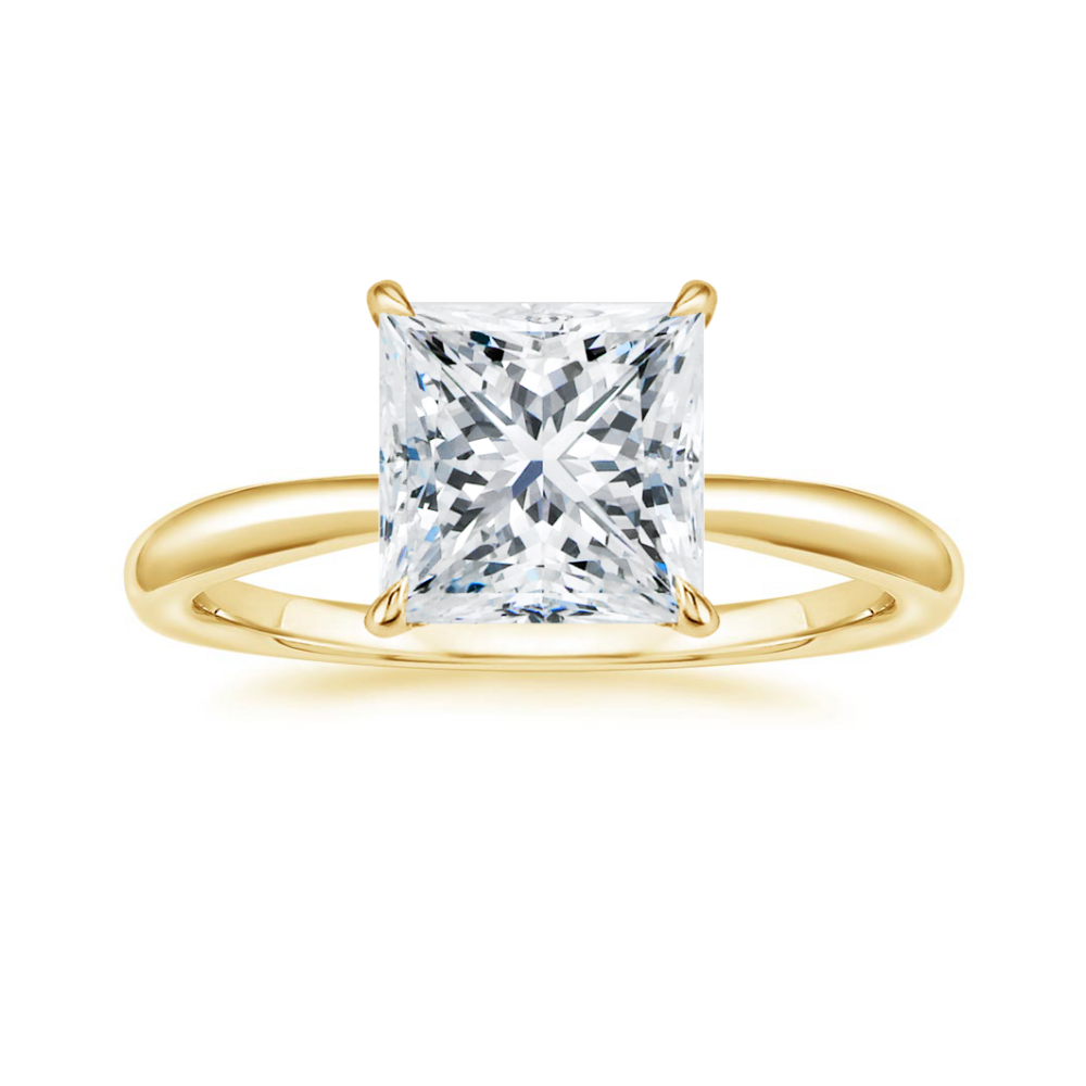 Antoinette Lab Diamond Ring Set in 18K Gold - Princess