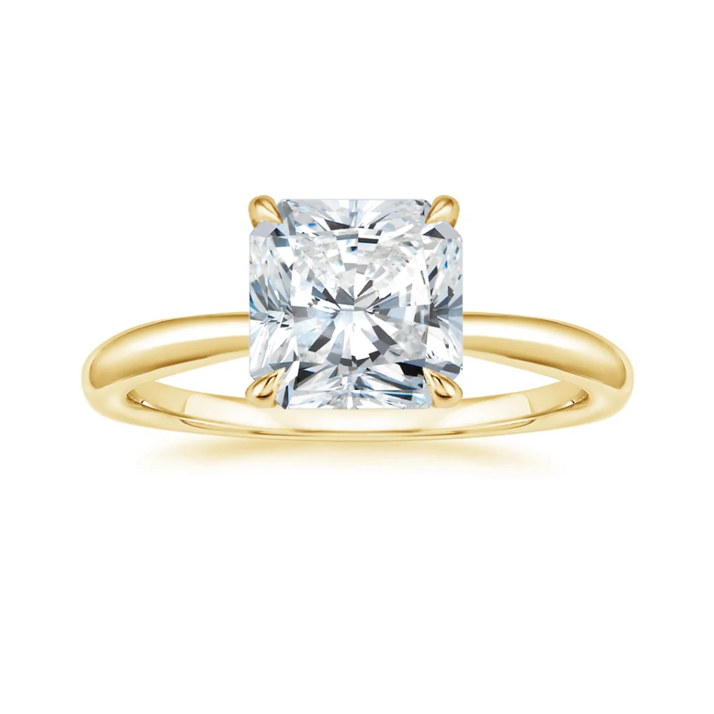 Antoinette Lab Diamond Ring Set in 18K Gold - Radiant