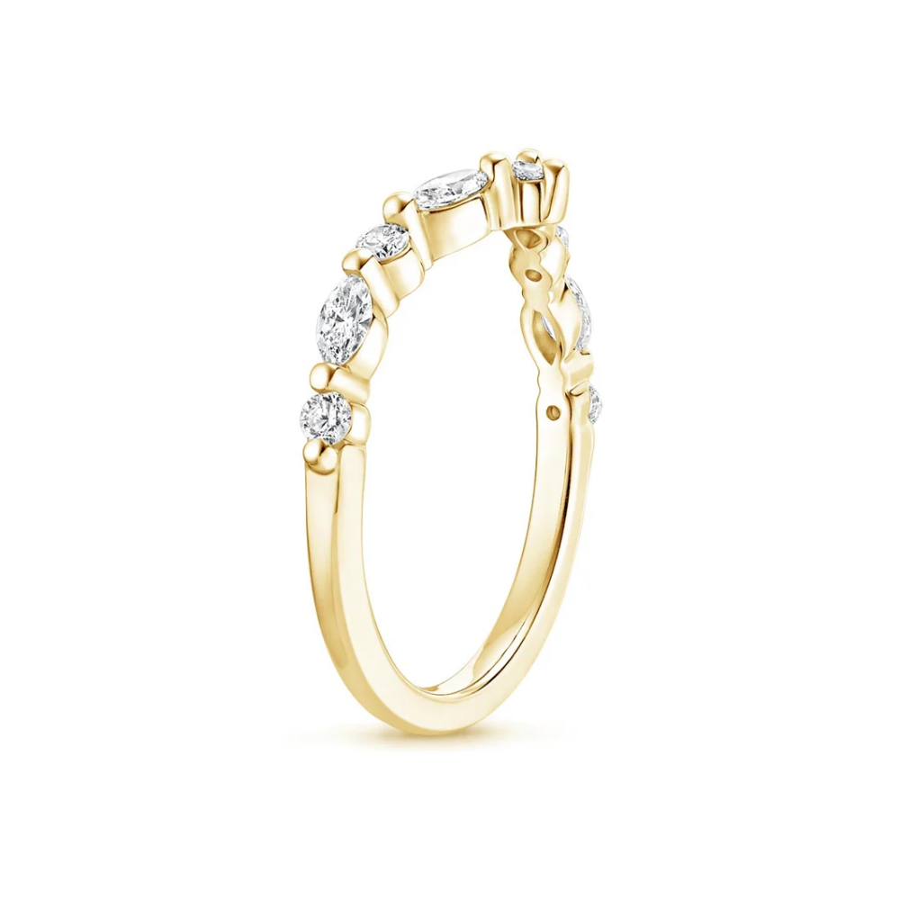 Antoinette Lab Diamond Ring Set in 18K Gold - Round