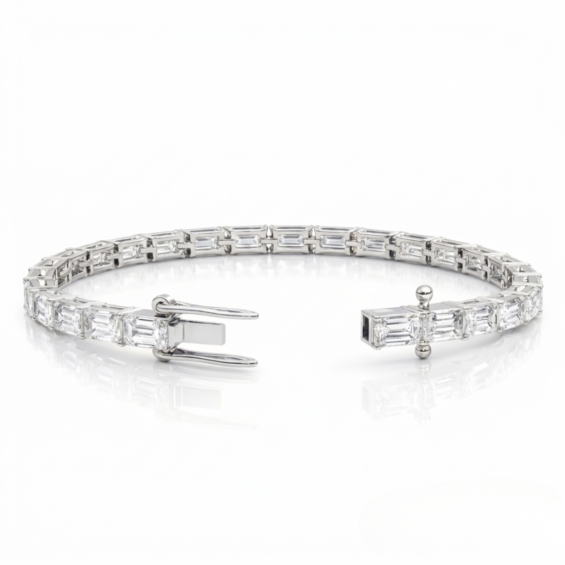 Emerald East-West Tennis Lab Diamond Bracelet (8 ct. tw.) 18K Gold