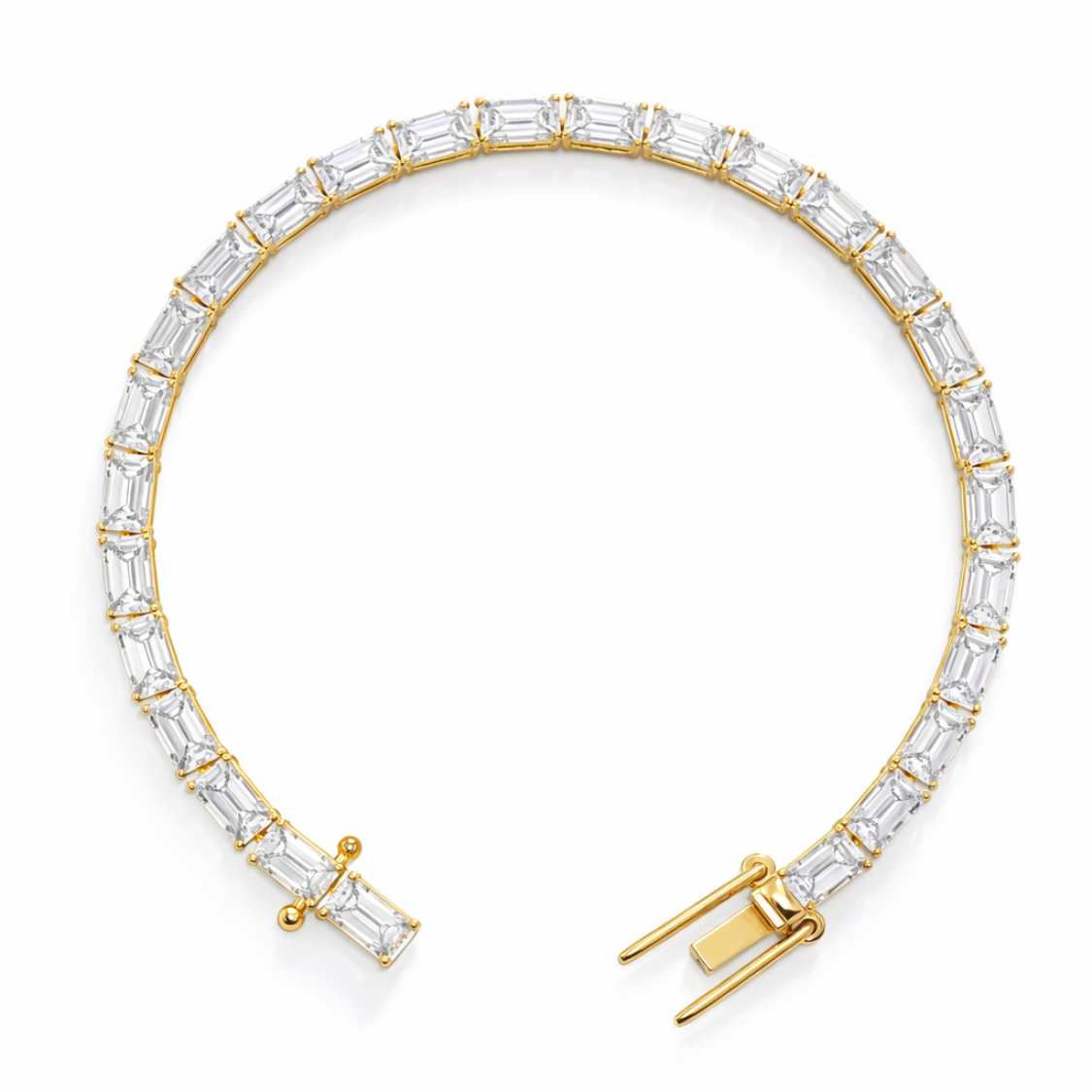 Emerald East-West Tennis Lab Diamond Bracelet (5 ct. tw.) 18K Gold