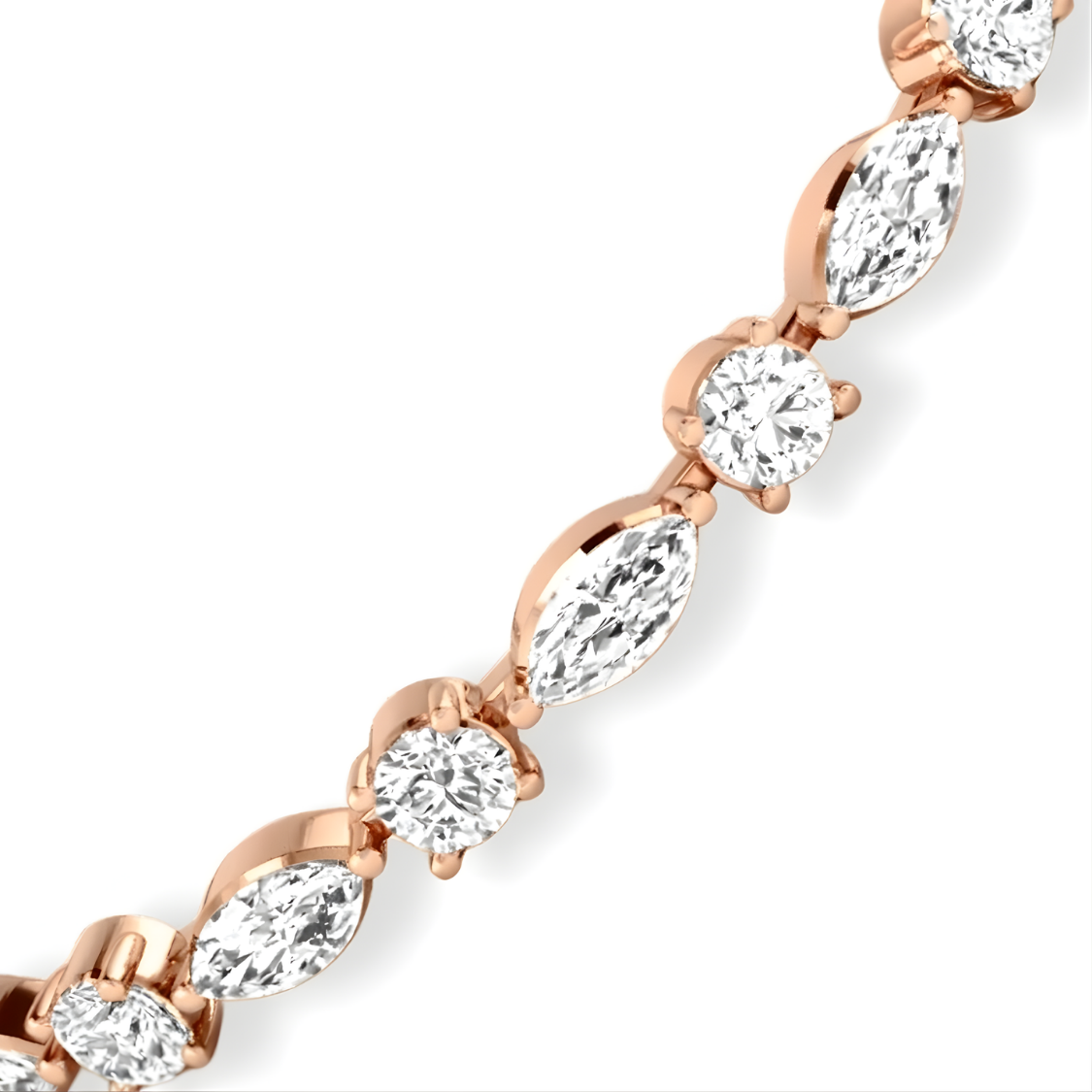 Marquise and Round Tennis Lab Diamond Bracelet (3 ct. tw.) 18K Gold