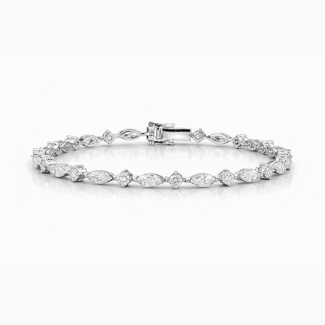 Marquise and Round Tennis Lab Diamond Bracelet (3 ct. tw.) 18K Gold