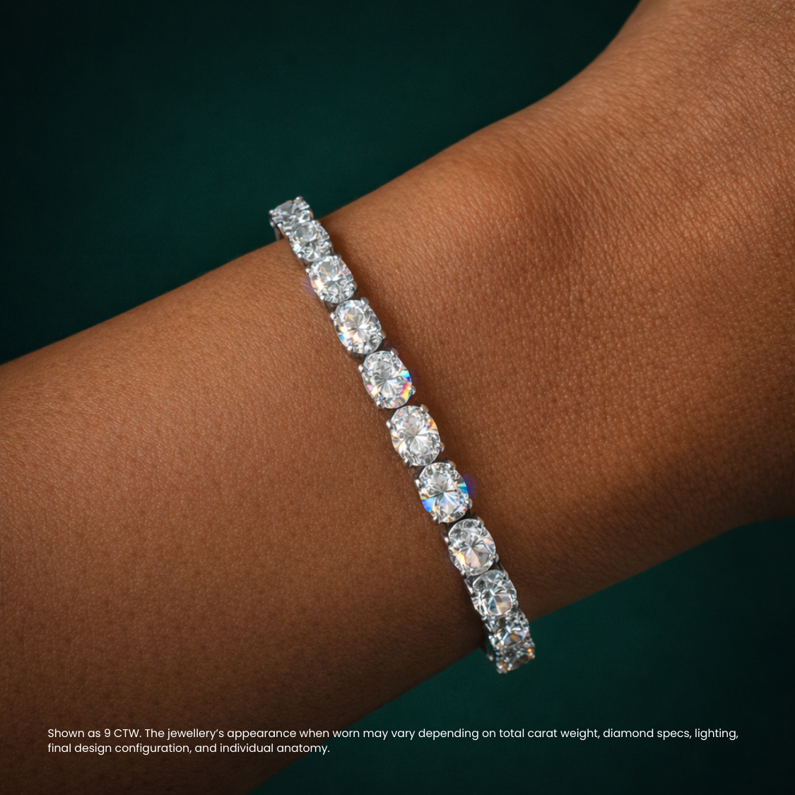 Oval East-West Tennis Lab Diamond Bracelet (10 ct. tw.) 18K Gold