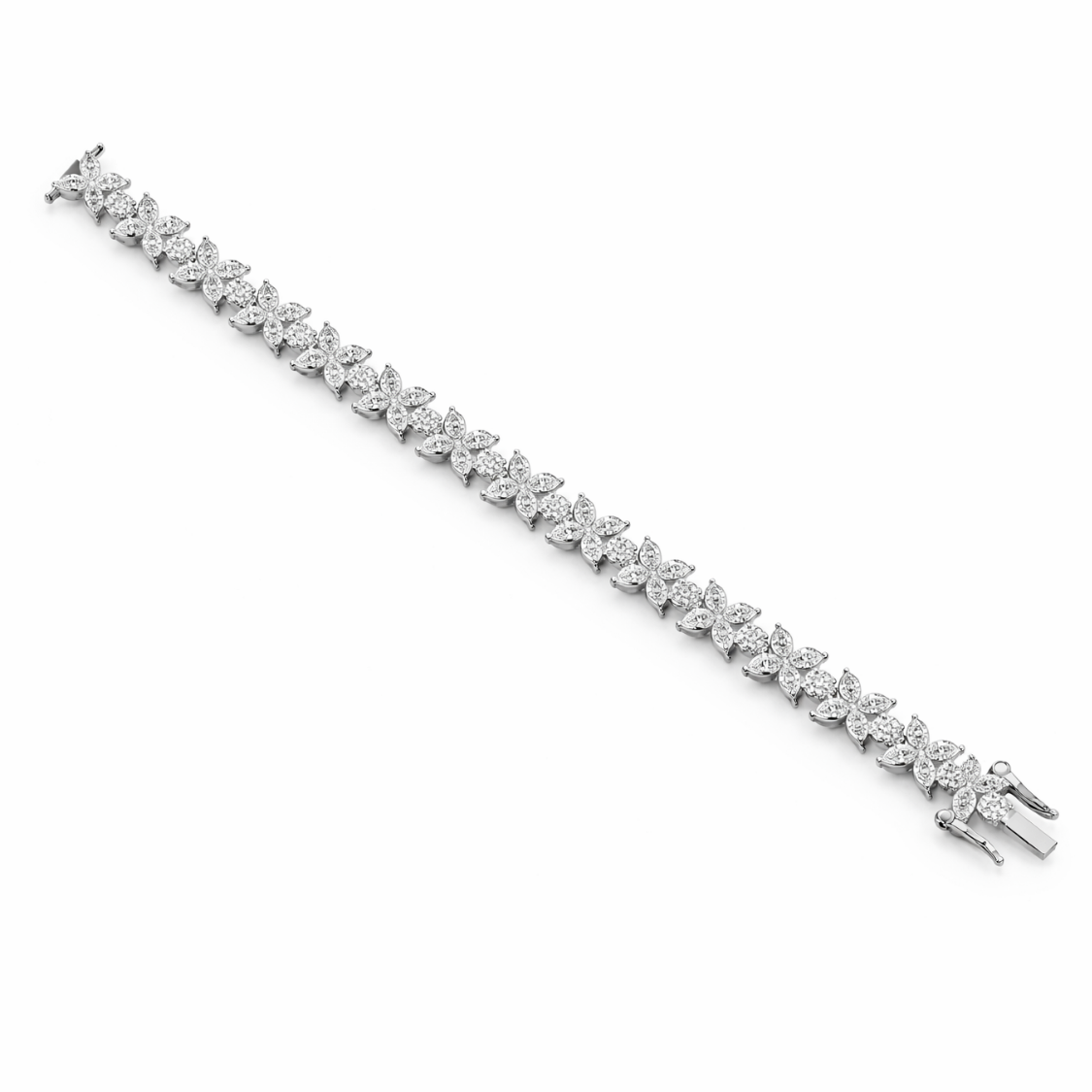 Bloomline Multi Shape Marquise and Round Lab Diamond Bracelet (10 ct. tw.) 18K White Gold