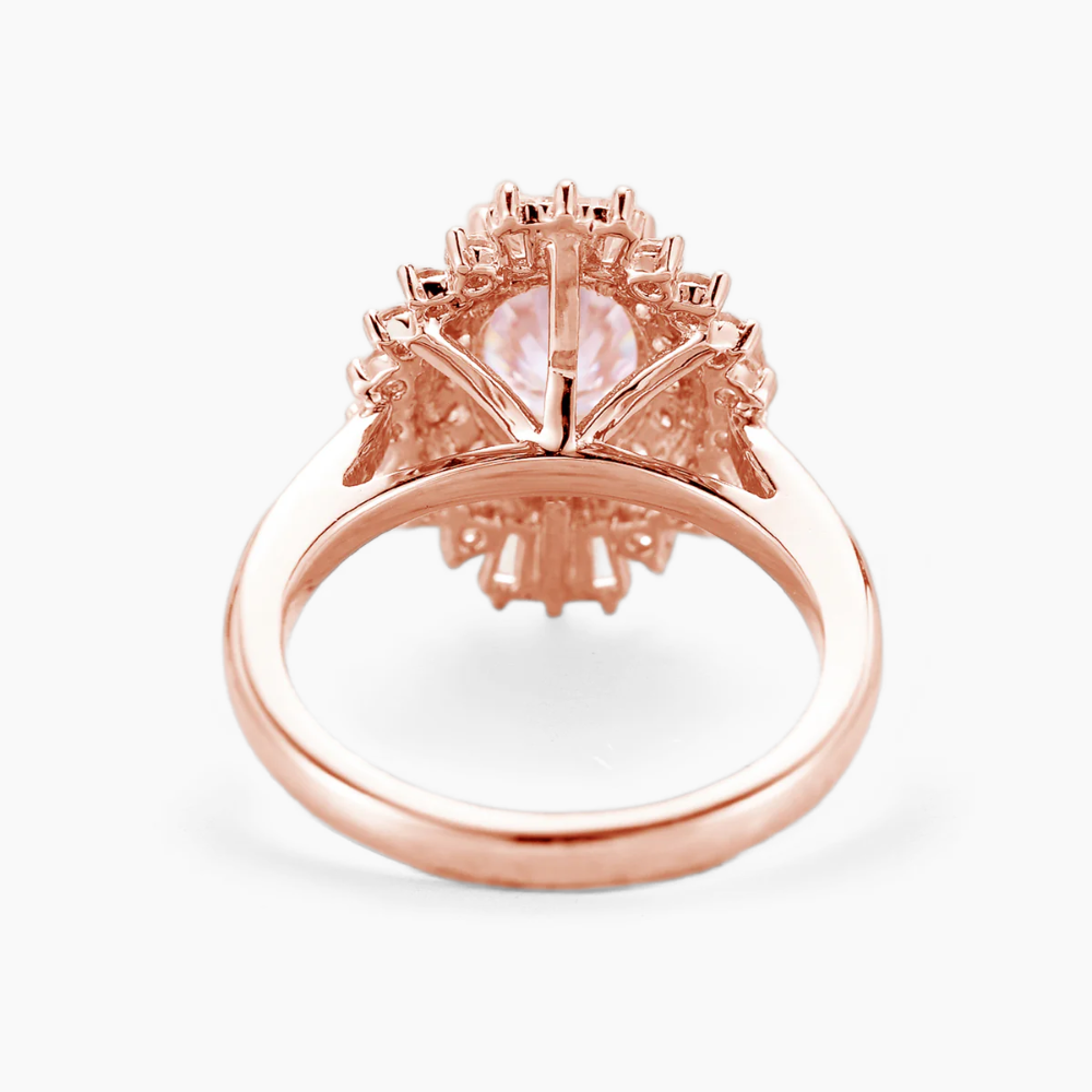 Caline Vintage Halo Accents Lab Grown Diamond Engagement Ring in 18K Gold - Oval