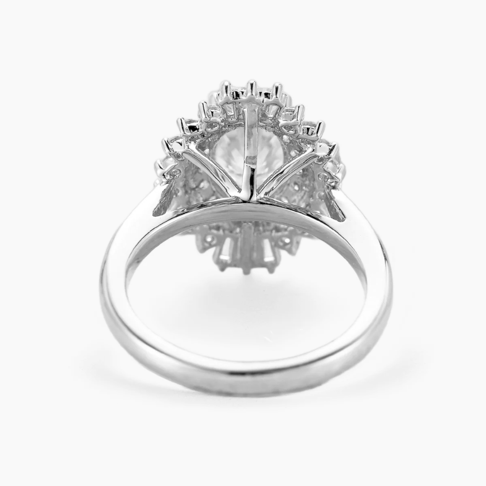 Caline Vintage Halo Accents Lab Grown Diamond Engagement Ring in 18K Gold - Oval