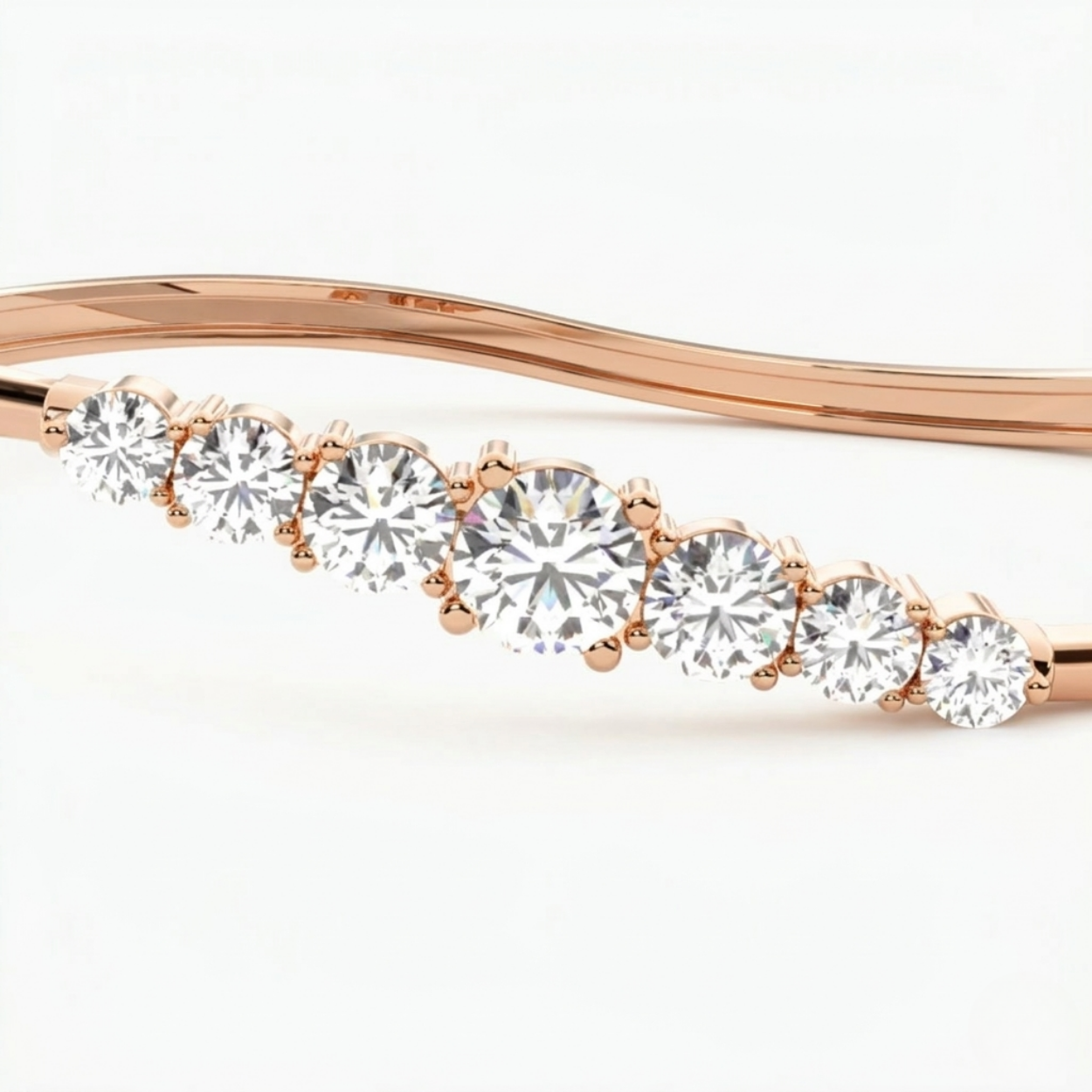 Arcelle Round Lab Diamond ( 2 ct. tw) Bangle Bracelet 18K Gold