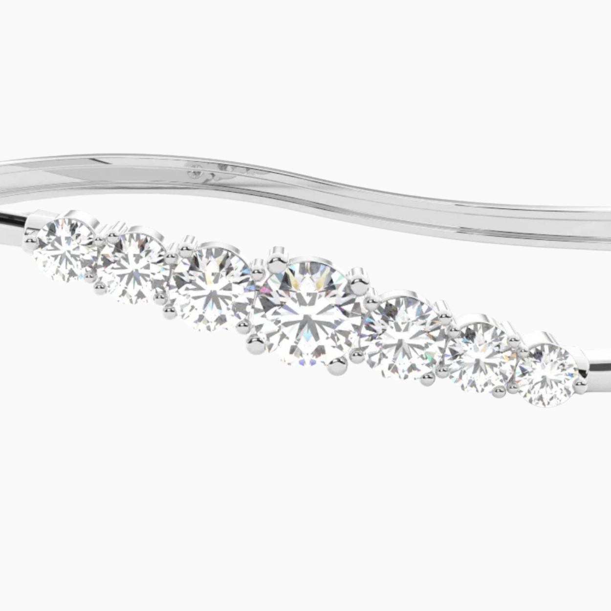 Arcelle Round Lab Diamond ( 2 ct. tw) Bangle Bracelet 18K Gold