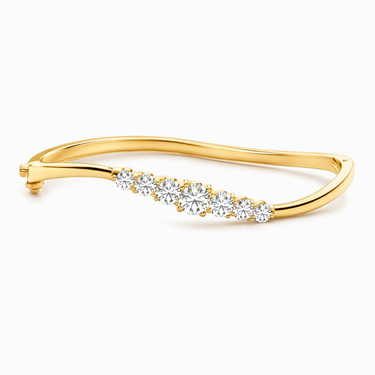 Arcelle Round Lab Diamond ( 2 ct. tw) Bangle Bracelet 18K Gold