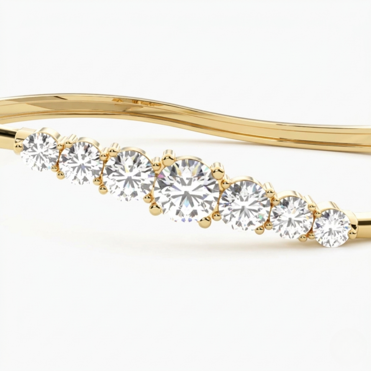 Arcelle Round Lab Diamond ( 2 ct. tw) Bangle Bracelet 18K Gold