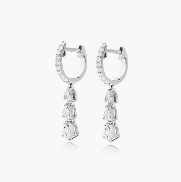 Glimmer Lab Diamond Drop Earrings ( 0.55 ct * 2 ) 18K Gold