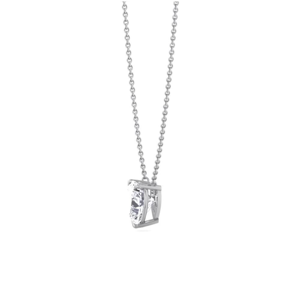 Heart Floating Pendant Lab Diamond Necklace 18K Gold