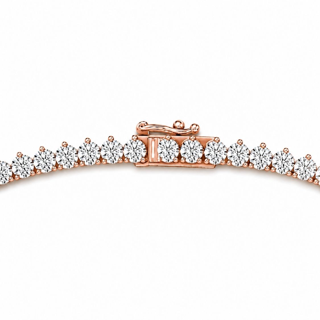 10 Carat Tennis Graduated Riviera Lab Grown Diamond Necklace 18K Gold | 3 Prongs | 16.5 in ∼ 42.5 cm