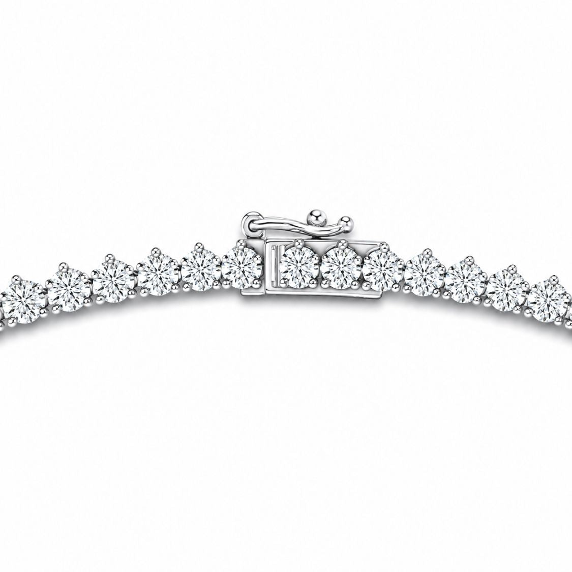 Tennis Graduated Riviera Lab Grown Diamond Necklace 18K Gold | 3 Prongs | 16.5 in ∼ 42.5 cm | From 7 to 14 ct