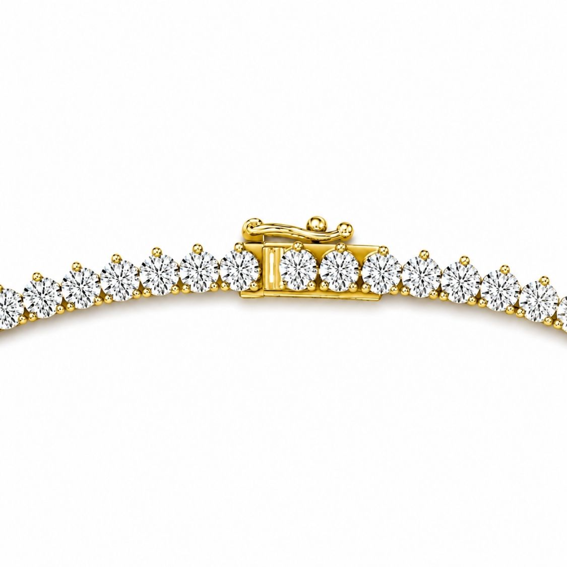 9 Carat Tennis Graduated Riviera Lab Grown Diamond Necklace 18K Gold | 3 Prongs | 16.5 in ∼ 42.5 cm
