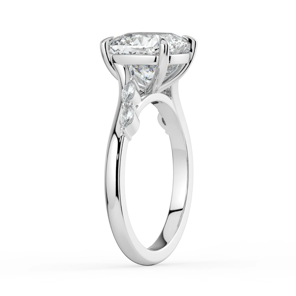 Lily Accents Lab Diamond Engagement Ring in 18K Gold - Cushion